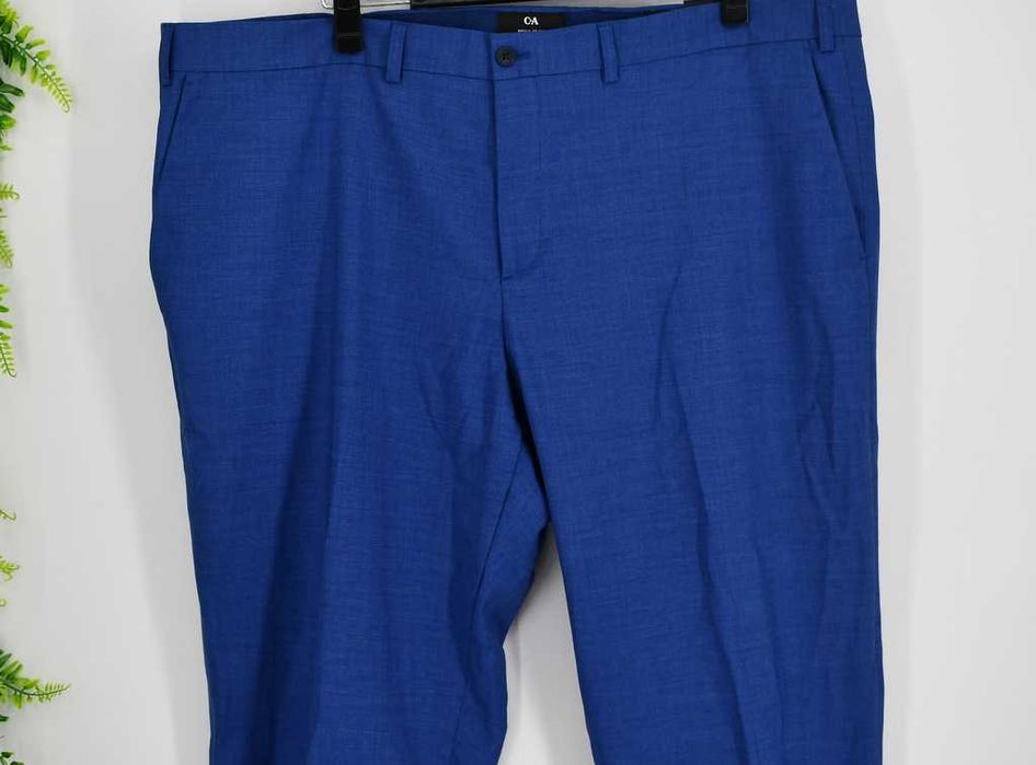 Eleganckie spodnie garniturowe C&A regular fit 60 niebieskie