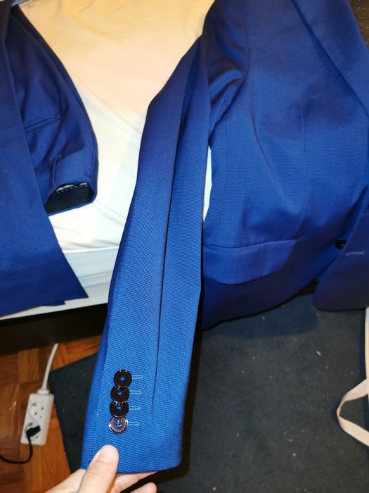 Fato azul slim fit Mango