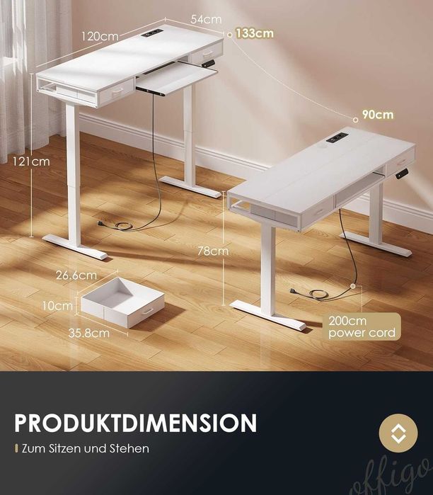 Nowe elektryczne biurko / regulowane / stół / 120x54CM / ODK / W519!