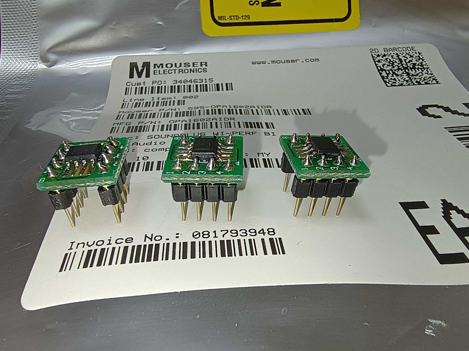 операційні підсилювачі OPA1602 (куплені в США на Mouser.com)