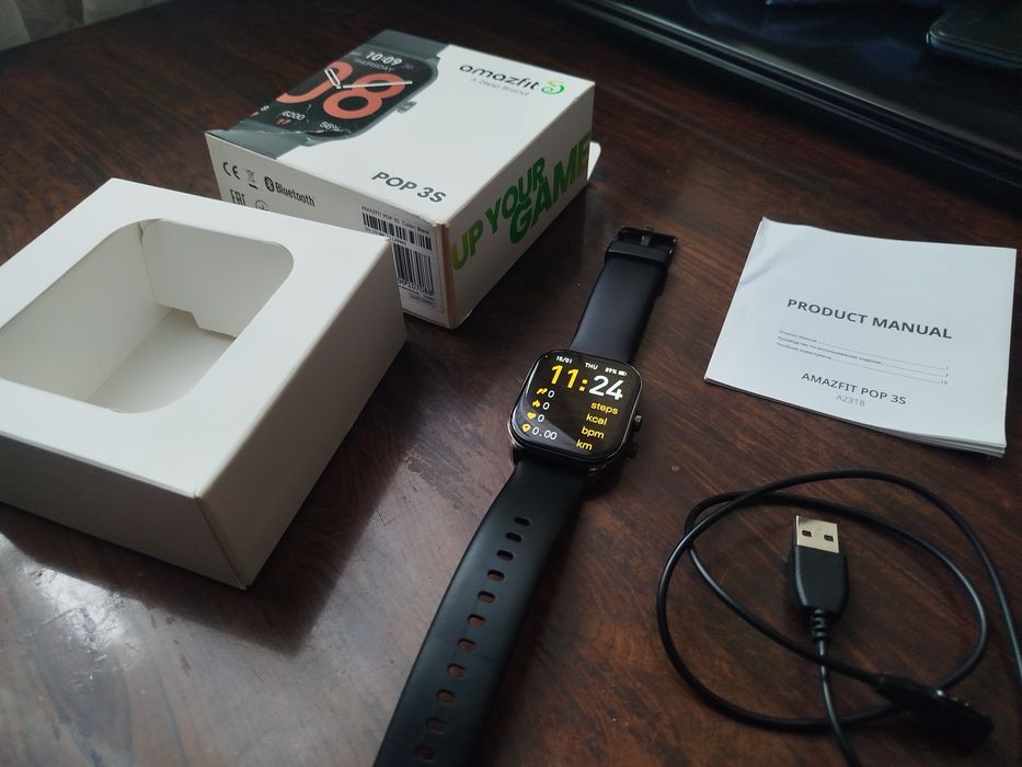 Смарт-годинник Amazfit POP 3S (A2318) | Повний комплект | Захисна плів