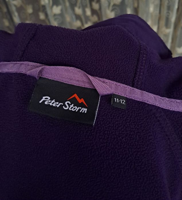 Флисовая фиолетовая демисезонная куртка кофта на молнии для девочки