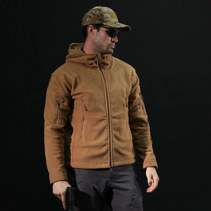 Флісова кофта з капюшоном мультикам військова фліска тактична флиска