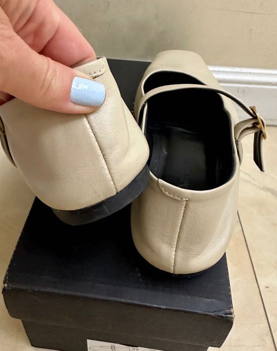 Massimo Dutti шкіряні балетки мері джейн бежеві кожаные бежевые туфли