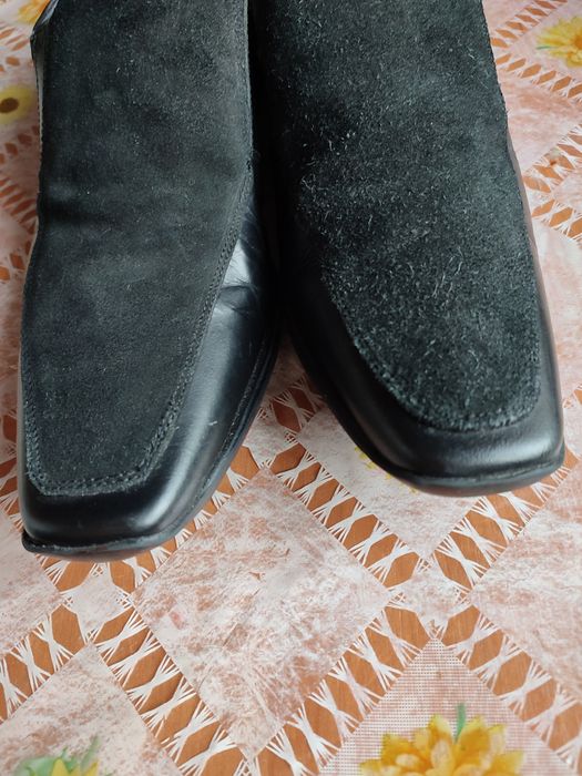 Мужские туфли из натуральной кожи с отделкой замши  44 размер