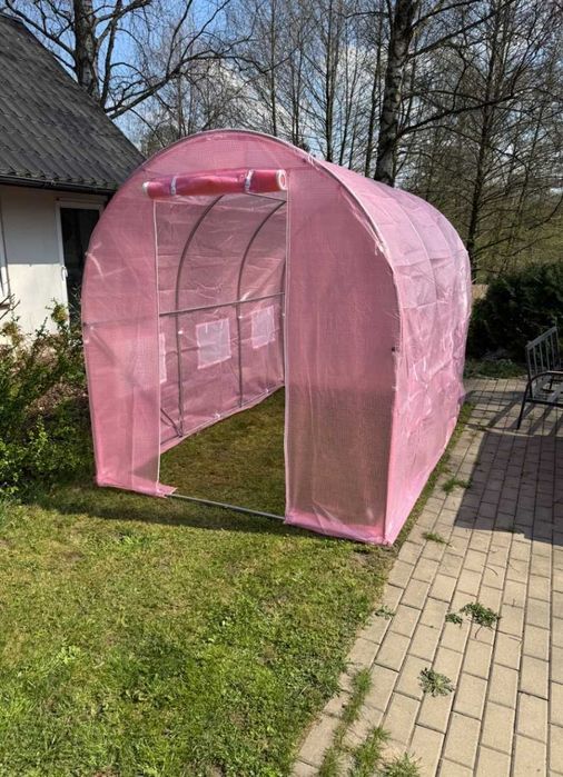 Tunel foliowy 300 x 200 cm 6 m² różowy szklarnia ogród