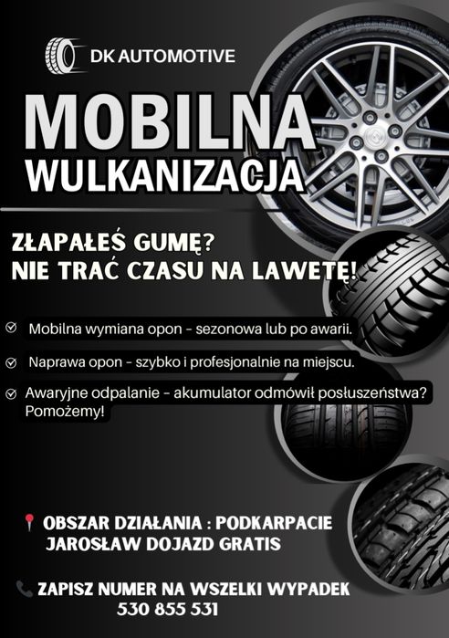 Mobilna Wulkanizacja – Wymiana Opon z Dojazdem – TANIEJ niż stacjonarnie,  bez kolejek.