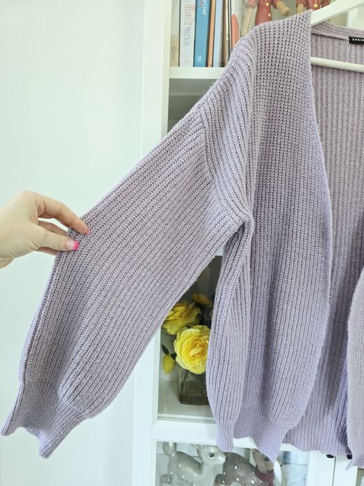 Shein lekki liliowy kardigan wiosenny 38
