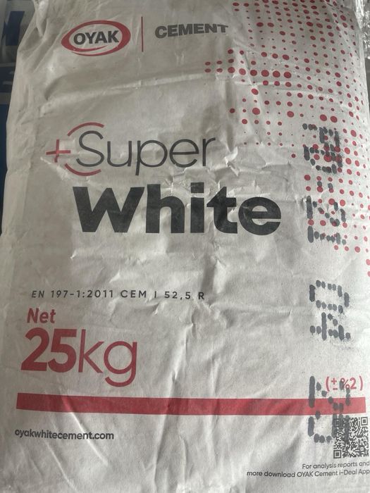 Білий цемент CEM I 52,5 Rwhite Oyak, Royal, Danucem 25кг