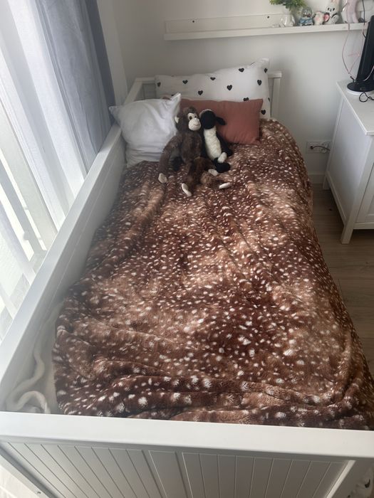 Łożko ikea białe drewniane
