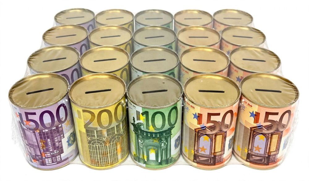 Mealheiro Metal estampas em euros