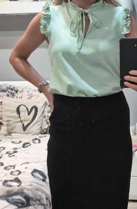 Bluzka elegancka miętowa S