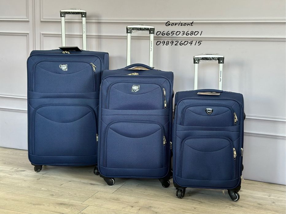 Чемодан валіза тканина Wings 6802 4 кол ПОЛЬША