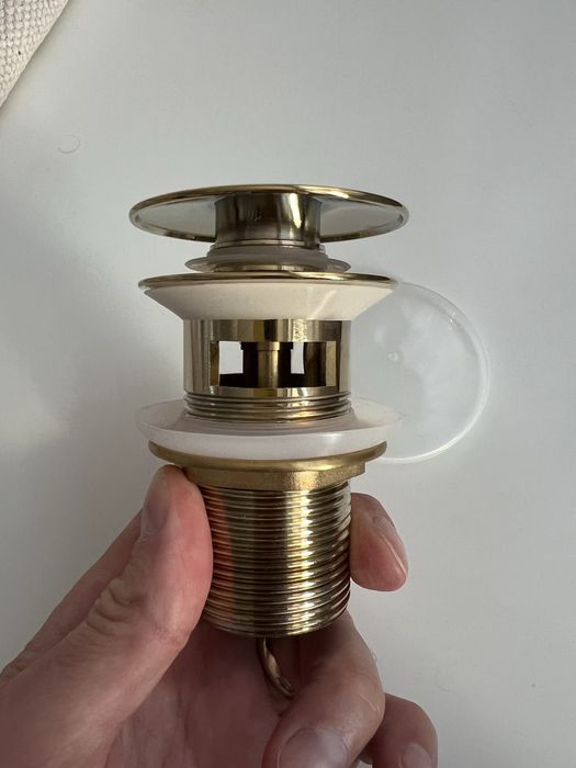 Mexen korek klik-klak okrągły z przelewem, złoty.