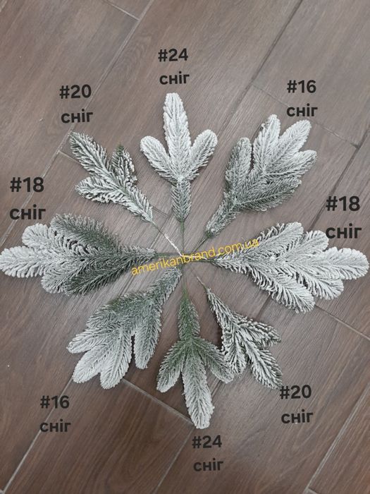 Гілка лита штучна ялинкова. Штучні хвойні гілки, декор новорічний