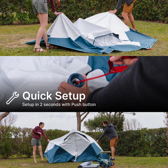 Tenda de campismo instantânea 3 lugares, 2 Seconds easy Fresh & Black