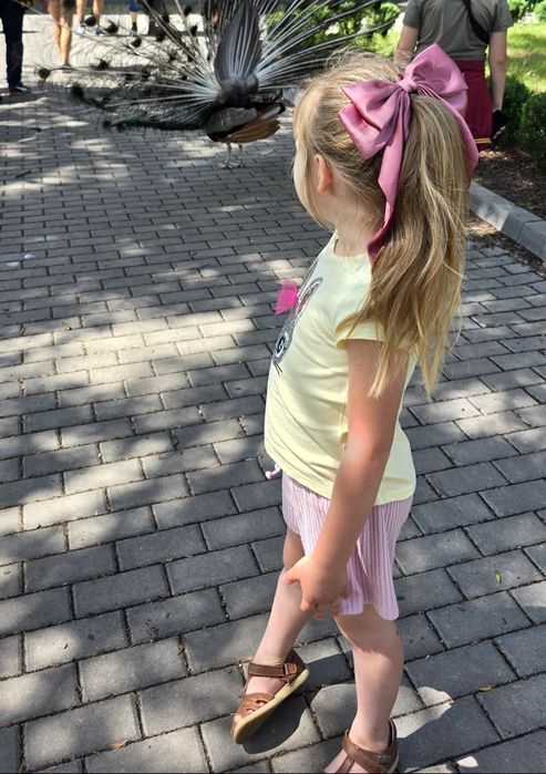 Elegancka duża spinka kokarda kokardka pudrowy róż