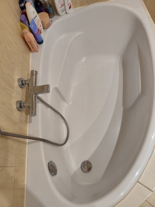 Wanna narożna do zabudowy duża plus bateria termostat