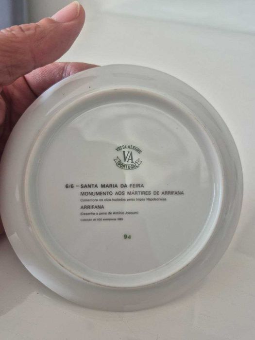 Raro Prato Vista Alegre – Monumento aos Mártires de Arrifana – Edição Limitada 500 Exemplares  1989