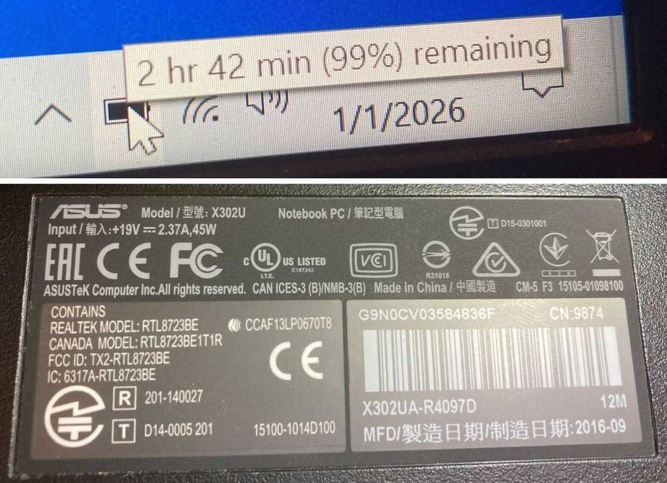 Notebook Asus X302UA 13.3" робочий ноутбук