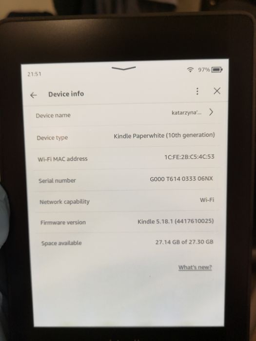 Czytnik Kindle Paperwhite 10 generacji, 32 GB