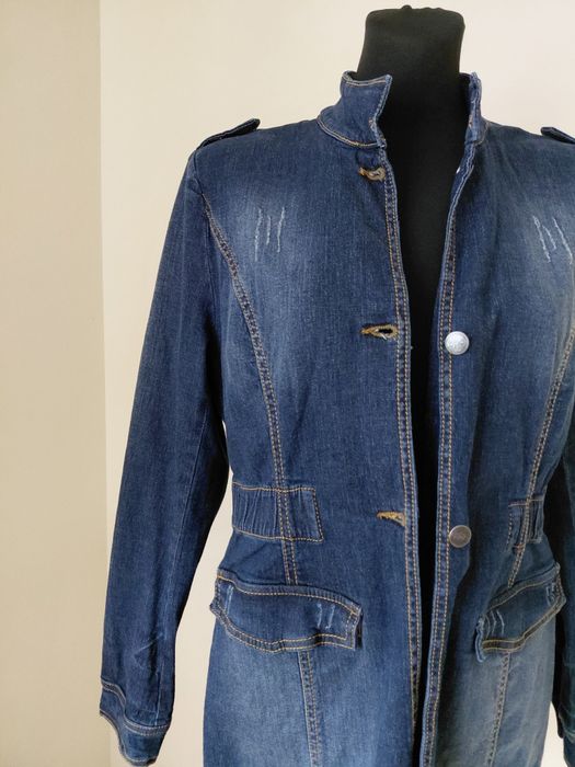 Kurtka jeansowa damska, płaszczyk marki Bonprix,  rozmiar M/L