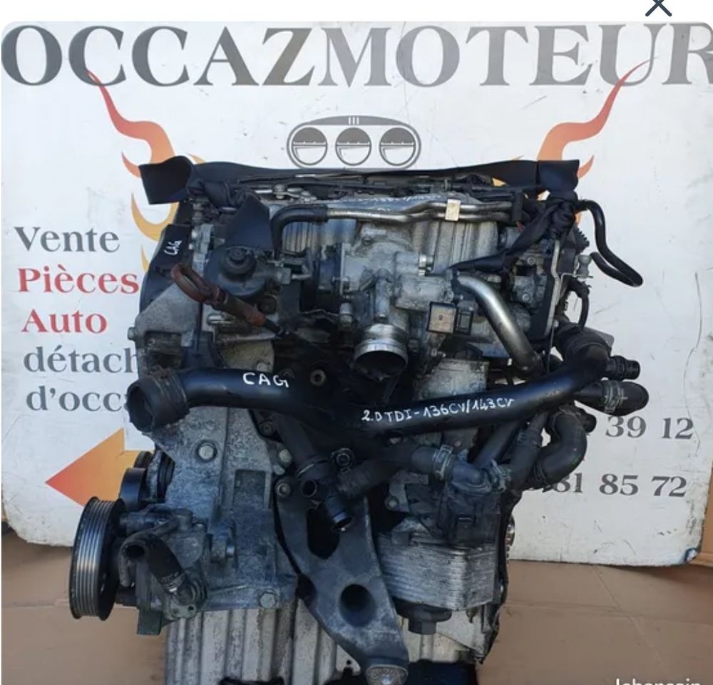 Moteur Audi A4 / A6 2.0 tdi 2.0tdi 143cv 143ch 143 cv 143 ch 136cv 136ch 136 cv 136 ch d'occasion, d’origine constructeur en très bon état de fonctionnement , provenant d'un véhicule accidenté cédé par une compagnie d'assurance et, vendu avec une garantie de six (6) mois.  Code Moteur : CAG / CAGA / CAGB / CAGC  Pour plus d'informations, veuillez nous contacter au : 06.95.81.85.72  Différents moyens de paiement :  * Paiement en 3 ou 4 fois avec notre partenaire Oney * Carte bancaire * Virement  Livraison partout en France et dans toute l'Europe.  Monte sur les véhicules suivants (liste non exhaustive) :  - Audi A5 - Audi A6 - Q5 2.0tdi 143cv - Audi A4 2.0 TDI 143 ch  Audi A4 (B8) 2.0tdi 16v Quattro 143cv : 2009 - Audi Q5 2.0 TDI 143 ch   - SEAT EXEO 2.0 TDI 143 ch : 2007 à