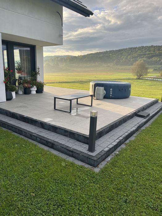 Usługi brukarskie, układanie kostki brukowej, minikoparka, wozidło