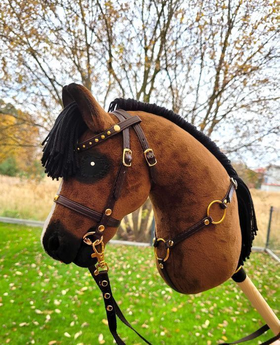 Konik Hobby Horse A4 ręcznie szyty z minky, zestaw z ogłowiem #175