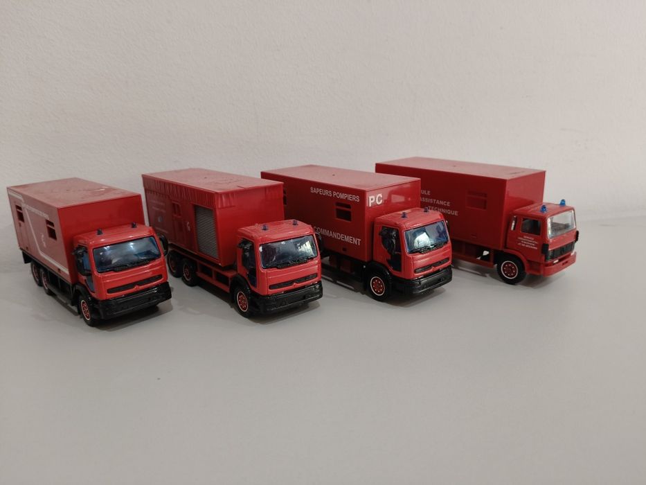 Miniaturas de veículos de bombeiros, escala 1:50 e 1:55