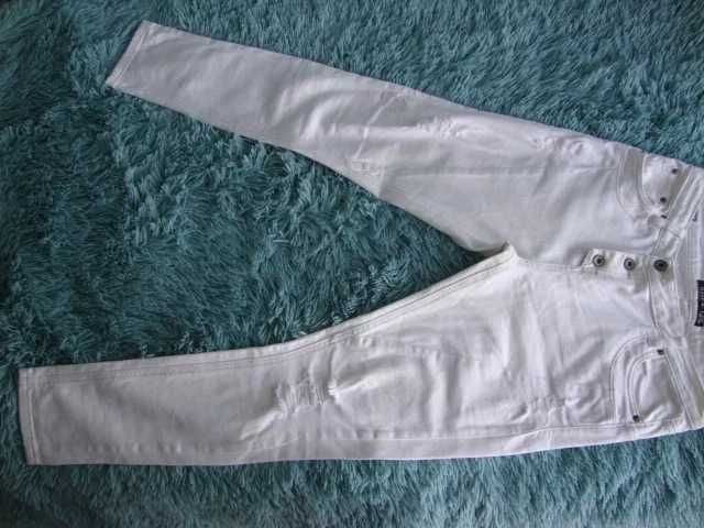 Spodnie jeansowe białe z dziurami damskie rozm 38 M jeans
