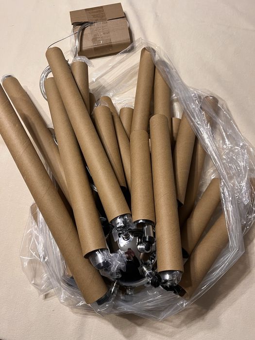 Candeiro cromado  tipo estrela de 24 lampadas