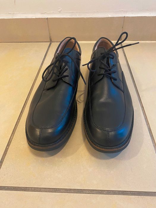 Skórzane nowe czarne buty męskie duży rozmiar 13 US