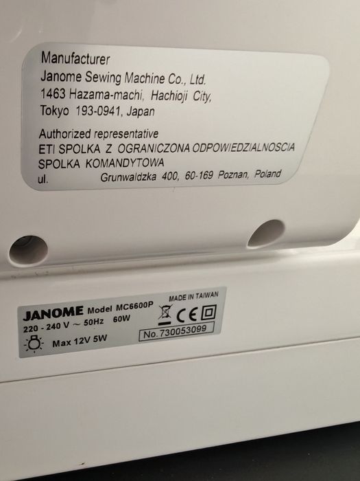 Janome MC6600P maszyna