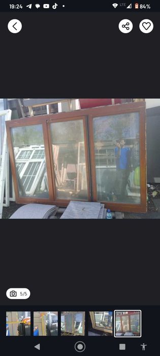 Okno aluminiowe 206 x 146 cm drewniane pcv