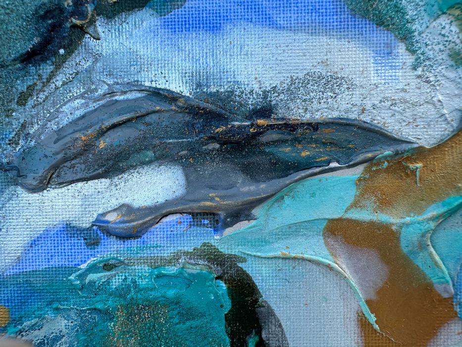 ,,Atol" Obraz strukturalny akrylowy ręcznie malowany 30 x 40 cm