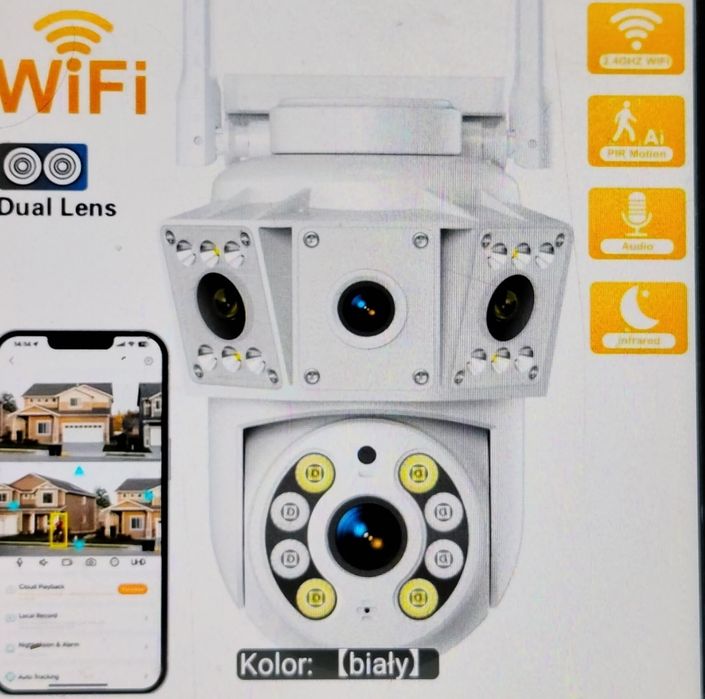 Tylko 169 zł nowa kamera do monitoringu bezprzewodowa pełny kolor HD podwójny ekran wi-fi