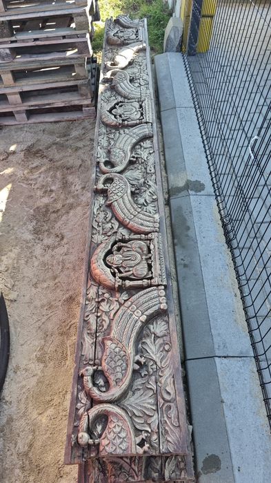 Panele dekoracyjne, indyjskie, drewniane, płaskorzeźby