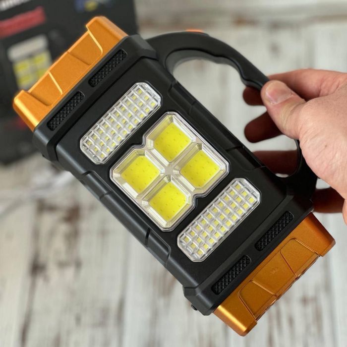 Ручний світлодіодний ліхтар-повербанк на сонячній батареї HB-2678  38W