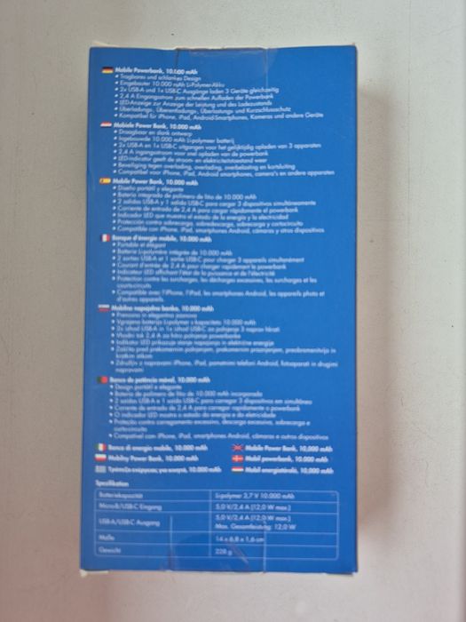 Powerbank LogiLink power LogiLink 10 000 mAh | usb-A, usb-C