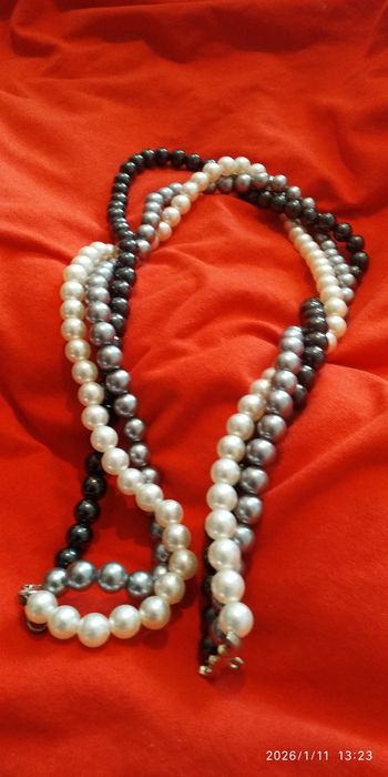 Бусы под жемчуг 3 ряда нарядные