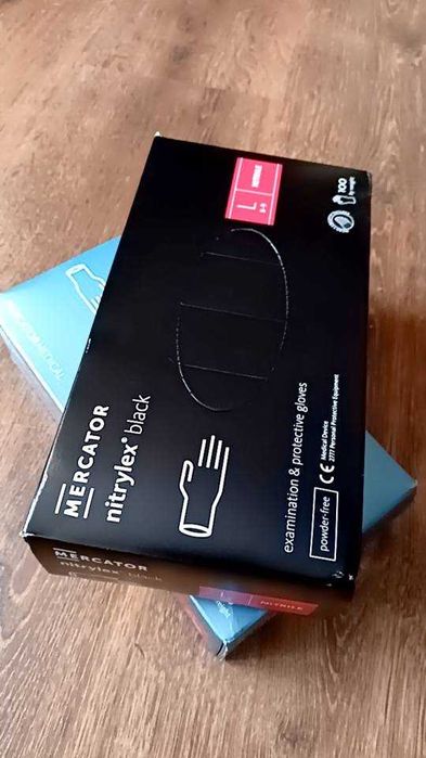 Rękawice Nitrylowe Czarne 100 sztuk