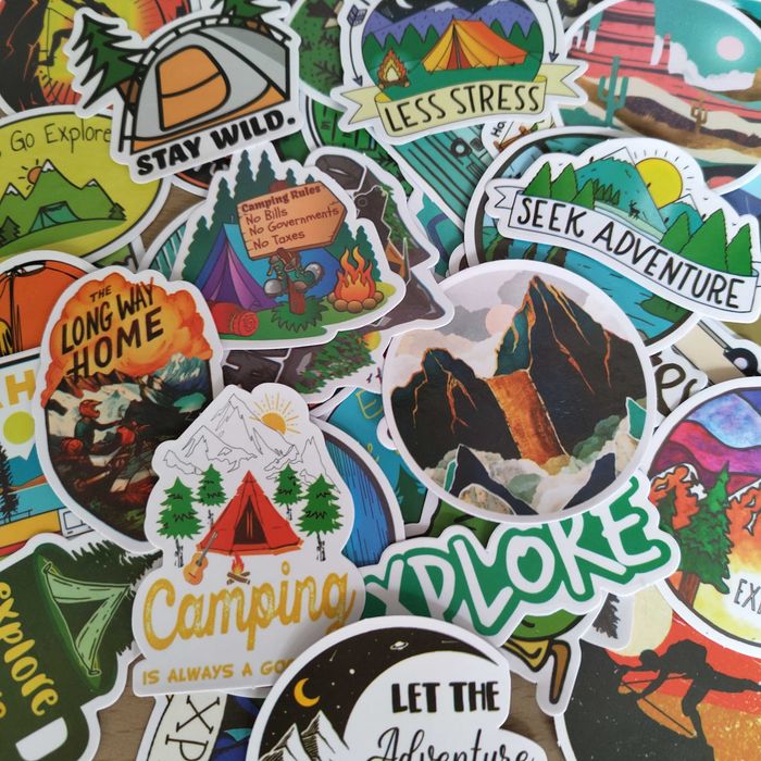 100 Autocolantes Stickers Aventura Campismo Montanha