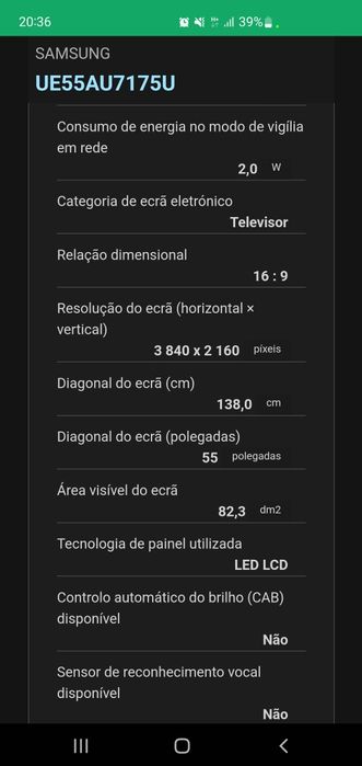 Samsung tv semi-nova