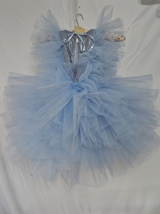 Сукня на дівчинку 5 років хмаринка небо  блакитного кольору блискуча г