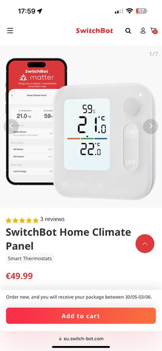 SwitchBot Home Climate Panel Розумна панель керування кліматом для розумного дому