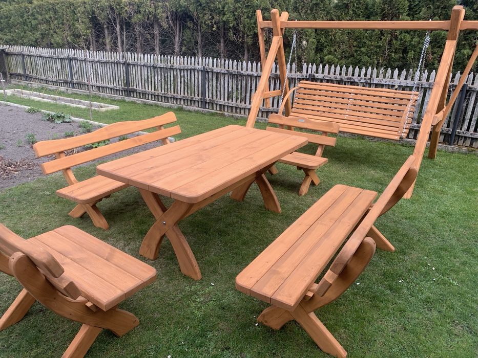 Meble ogrodowe barowe , biesiadne - grube  50 mm.