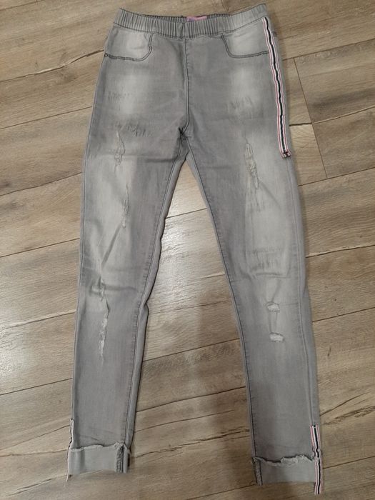 Jegginsy tregginsy spodnie jeansowe dziewczęce na gumce r. 146 152