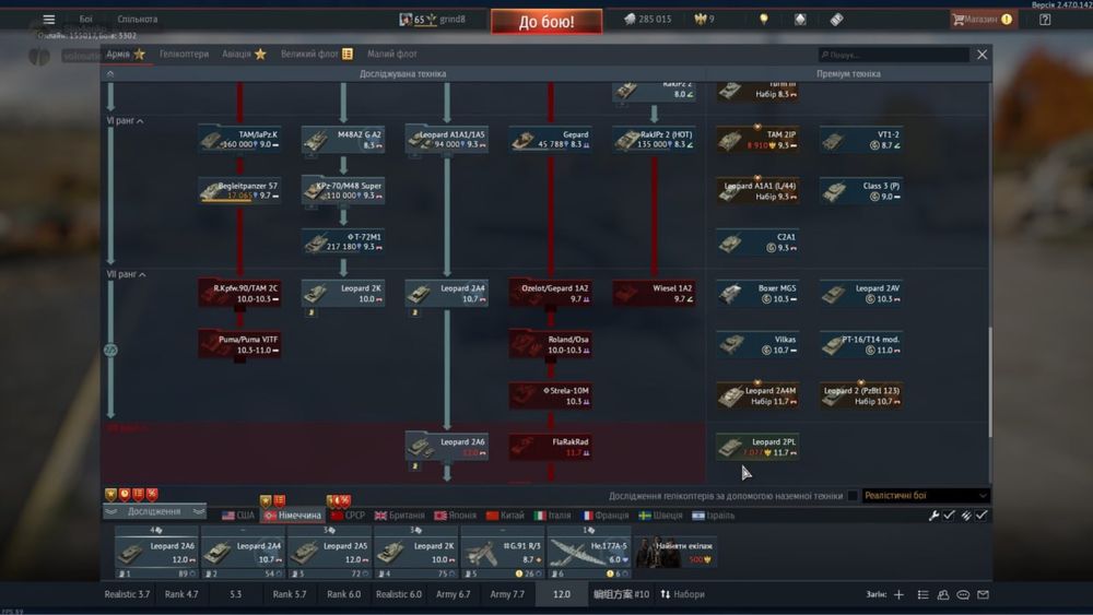 Продаж аккаунтів War Thunder