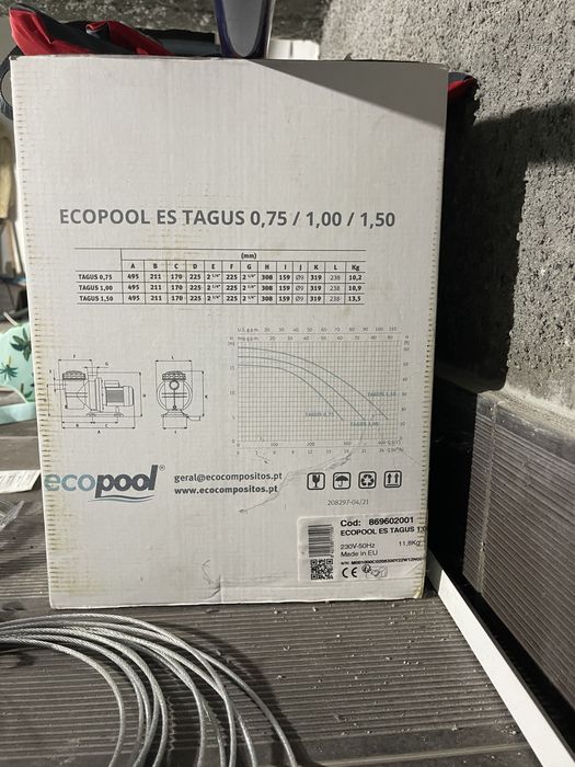 Bomba ES Tagus 1 cavalo nova para piscina